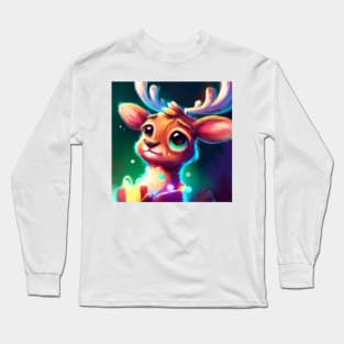 Cute Raindeer Drawing Long Sleeve T-Shirt